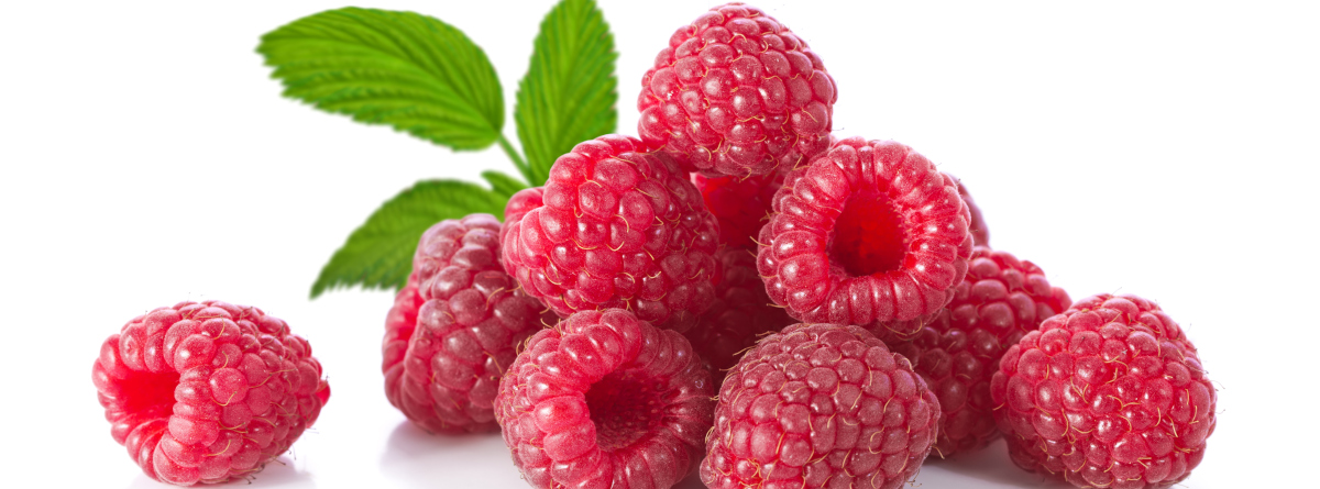 A bunch of fresh raspberries