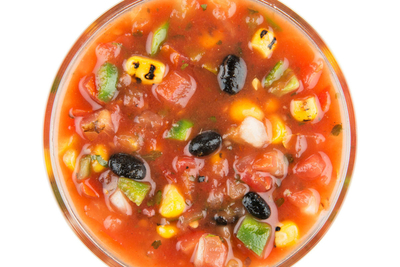 A bowl of black bean and corn salsa